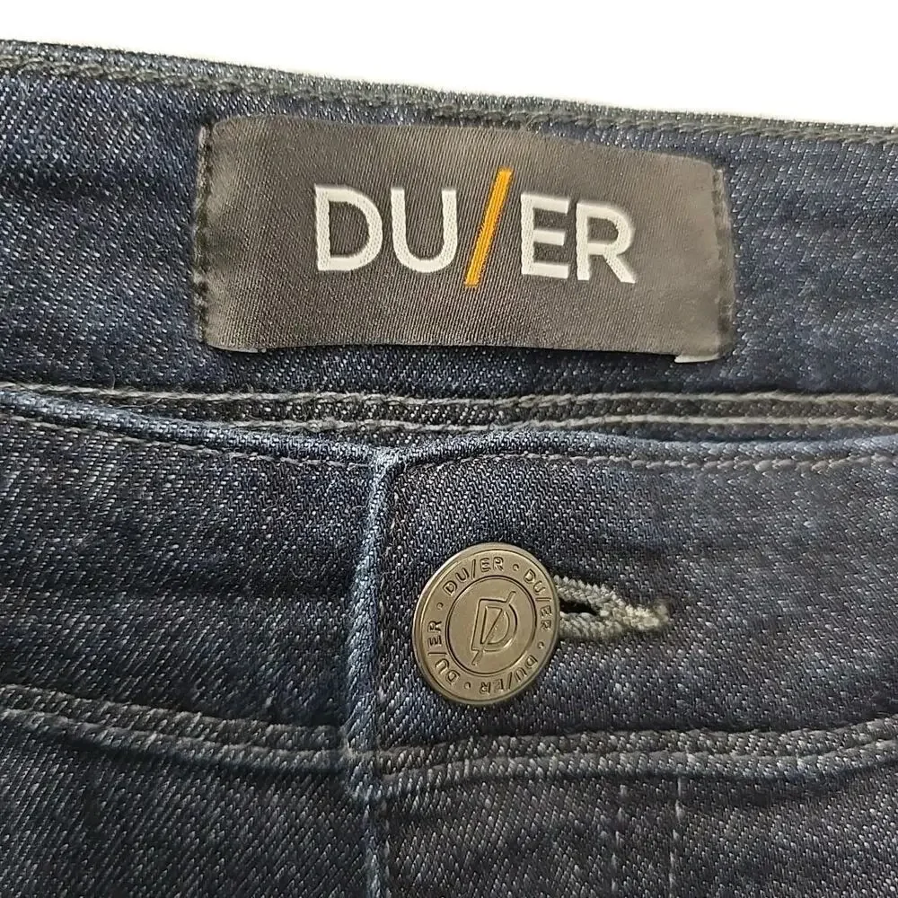 DUER Jeans Mens 33x32 L2X Slim Fit Dark Indigo Performance Denim Antibacterial